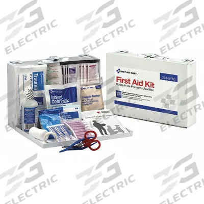FIRST AID ONLY First Aid Kit and Housing: Gen Purpose, 25 People Served, 106 Components - General Purpose First Aid Kits