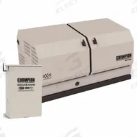 CHAMPION POWER EQUIPMENT Generator: Natural Gas/Propane, Air, Single Phase, 120/240V AC (MPN 201222). Key specifications — Transfer Switch Included: Yes; Brand: CHAMPION POWER EQUIPMENT; CARB Compliant: No.