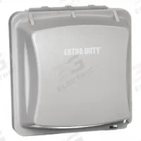 RACO While In Use Weatherproof Cover: 2 Gangs, For Decora/GCFI Electrical Component Type, Vertical (MPN MM2420G). Key specifications — attr211022: RACO; attr1046333: Gray; attr1046334: Polycarbonate; attr1046335: Decora/GCFI; attr1046340: Vertical.