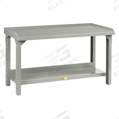 LITTLE GIANT Workbench: Adj Ht, Steel, 60 in x 24 in, 4,500 lb Overall Load Capacity - Workbenches with Lower Shelves