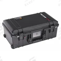 PELICAN Protective Case: 11 1/4 in x 20 3/8 in x 7 1/4 in Inside, Dividers, Black, Mobile, 11 lb Wt (MPN 1535AIRTP). Key specifications — Closure Type: Double Throw; Brand: PELICAN; Carry-On Size: Yes.