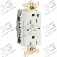 HUBBELL GFCI Receptacle: Hospital Grade, Duplex, 5-15R, White, GFCI, 125V AC, 15 A, 2 Pole / 3 Wire (MPN GFRTW82W)