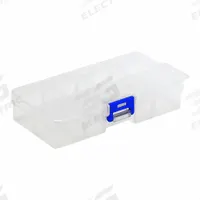 QUANTUM STORAGE SYSTEMS Compartment Storage Box: 5 1/2 in x 2 3/4 in x 1 1/4 in, Clear, Single Latch (MPN QB200). Key specifications — Color: Clear; Brand: QUANTUM STORAGE SYSTEMS; Material: Plastic.