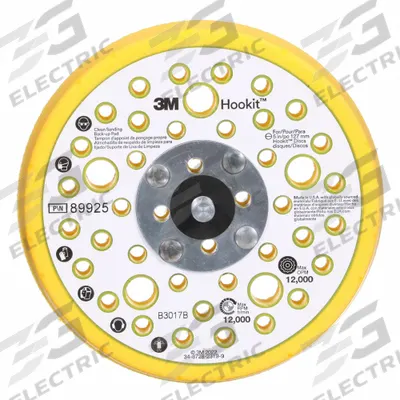 3M Hook-and-Loop Disc Backup Pad: 5 in Dia x 11/16 in T, 5/16"-24 Threaded-Shank - Threaded-Shank Vacuum-Hole Sanding Disc Backing Pads