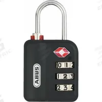 ABUS Combination Padlock: Scrolling Combo, Assorted, Plastic, Std Shackle, Steel Shackle (MPN 14587). Key specifications — Dial Color: Silver; Brand: ABUS.