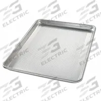 CHICAGO METALLIC Sheet Pan: Sheet Pan Pan, One Half Sheet Pan Size, Aluminum, Glazed, Perforated (MPN 40851). Key specifications — Bead Closure: Closed Bead; Coating: Glazed; Pan Style: Sheet Pan; Perforation: Perforated; Brand: CHICAGO METALLIC; Color: Silver; Material: Aluminum; NSF Certified: No.