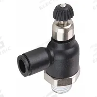 LEGRIS Compact Flow Control: Elbow Fitting, Screw, 12 mm Valve Body Size, 12 mm Tube, Meter Out (MPN 7065 12 13). Key specifications — attr947203: Technical Polymer; attr947205: LEGRIS.