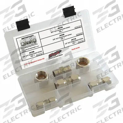 SUR&R Compression Fitting Kit: A/C Compression Union Kit, AC40 - Fleet and Vehicle Maintenance