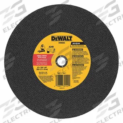 DEWALT Abrasive Cut-Off Wheel: Type 1, 10" x 7/64" x 5/8", Aluminum Oxide, 24 Grit - General Purpose Cut-Off Wheels for Carbon & Stainless Steel