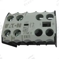 EATON Auxiliary Contact: 2NO/2NC, 10 A Max Current (AC), Front Mount, Front-Mounted (MPN XTMCXFA22). Key specifications — Brand: EATON; Compatible with Series: XTRM Miniature Control Relays.