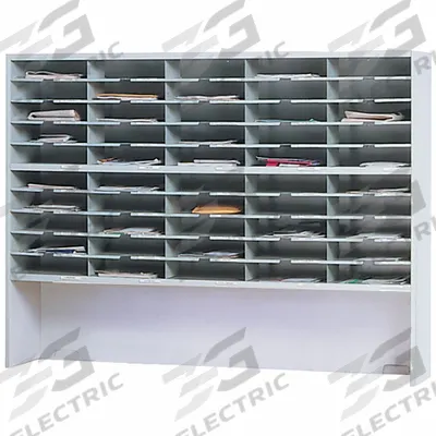 SAFCO Literature and Mail Organizer: Gray, 50 Compartments, 13 1/4 in Overall Dp - Literature Sorters