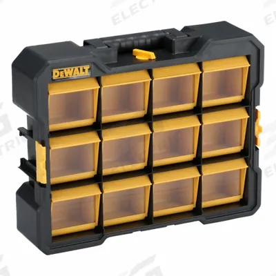 DEWALT Tool Box: 3 7/8 in W 17 3/4 in D 13 7/8 in H, Plastic, Black/Yellow, Keyed - Plastic Tool Organizer Boxes
