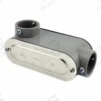 Metallic Conduit Outlet Bodies: Die Cast Zinc, 1 1/2 in Trade Size, LR/LL Body, Threaded Hub (MPN LLR-45). Key specifications — Finish: Zinc Electroplate; For Use With: Electrical Junction Box/Enclosure; Brand: BRIDGEPORT FITTINGS; Hub Style: Threaded; Mfr. Series: Conduit Bodies.