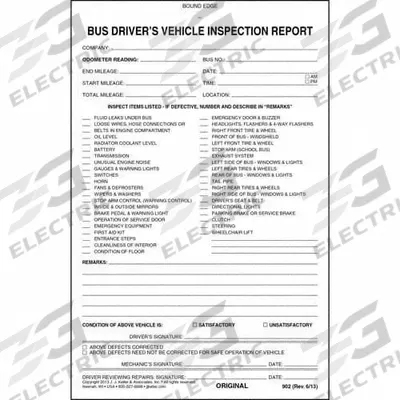 JJ KELLER Bus Driver Vehicle Inspection Report: Carbon, Driver Vehicle Inspection Report - Bus Driver Vehicle Inspection Forms