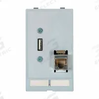 MURRELEKTRONIK Data Insert: RJ45 Cat5E/USB, 51 mm x 88 mm (MPN 4000-68000-1310000). Key specifications — Brand: MURRELEKTRONIK; Data Port Configuration: (1) RJ45 CAT5e; Insert Design: Data Insert.
