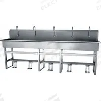 SANI-LAV Wash Station: 45 in Overall Ht, 97 in Bowl Lg, 8 in Bowl Dp, 2 gpm Flow Rate, 16 ga (MPN 510FS). Key specifications — Includes Side Splash: Side Splash Not Included; Brand: SANI-LAV.