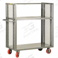 LITTLE GIANT Stock Truck: 3,600 lb, 4-Sided Lipped Lip, 30 in L x 48 in W x 57 in H Overall Dim. (MPN DET2-A-3048-6PY). Key specifications — Shelf Adjustability: Adjustable; Brand: LITTLE GIANT; Color: Gray; Caster/Wheel Configuration: (2) Swivel.