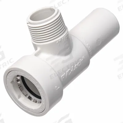 HYDRORAIN Manifold Tee: 1" SPG x 1" SOC x 1" MPT, PVC, 150 psi Max Working Pressure - Irrigation Tee Fittings
