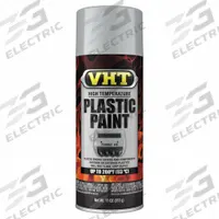 VHT Automotive Coating: Exterior/Interior, Solvent, Solvent-Based, Plastic, No Texture, Metallic (MPN ESP824007). Key specifications — Color: Silver; Coverage Area: 12 to 15 sq ft; Compatible Surface Material: Plastic; Finish Texture: No Texture; Brand: VHT.
