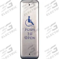 BEST Exit Push Button: Gray, Gray, Gray (MPN CL2055 HANDICAP LOGO PUSH TO OPEN TEXT). Key specifications — Color: Gray; Product Type: Exit Push Button; ADA Compliant: No; Brand: BEST.