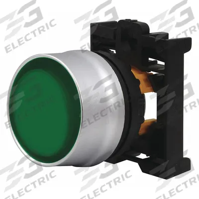 EATON Extended Push Button: Green, 22 mm Mounting Size, Non-Metallic - Illuminated Extended-Length Push-Button Operators