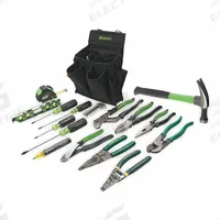 GREENLEE Electricians Tool Kit: 16 Total Pcs, Tool Bag, 11 - 19 Pieces Range (MPN 0159-12). Key specifications — attr646319: Sockets Not Included; attr548984: (1) Wire Crimper; attr548989: (1) Tongue and Groove Pliers; attr646318: SAE; attr548987: None; attr548988: None; attr548990: None; attr552361: None.