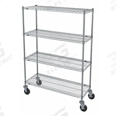 METRO Wire Shelving Unit: 48 in x 20 1/4 in x 67 1/2 in, Dry, Split Sleeve, 4 Shelves - Mobile Wire Shelving for Dry Use