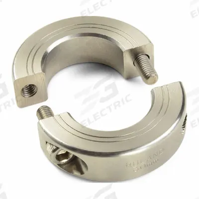 RULAND MANUFACTURING Balanced Shaft Collar: 2-Piece, Metric, Round, Clamp-On, 6 mm Bore Dia - Stainless Steel Balanced Shaft Collars