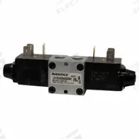 AVENTICS Solenoid Air Control Valve: Series L01, Double Solenoid, Four-Way / Three-Position, Closed (MPN L01SS6594000061). Key specifications — attr1076719: L01SS6594000061; attr1076777: Non-Locking; attr1076785: Solenoid Air Control Valve; attr1076787: Solenoid Return; attr1076800: 24V DC; attr1076739: Plug-In.