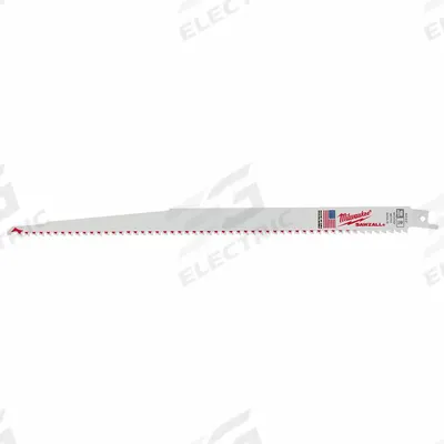 MILWAUKEE Reciprocating Saw Blade: 5 Teeth per Inch, 12 in Blade Lg, 0.05 in Blade Thick - Nail-Embedded-Wood-Cutting Blades