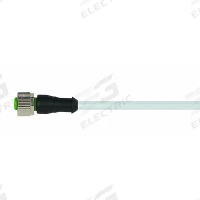MURRELEKTRONIK Cordset: M12 Female Straight X Bare Wire, 4 Pins, Gray, PVC, 3 m Cable Lg - Single-Ended Cordsets with PVC Jacket for Flexing Applications