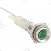 APPROVED VENDOR Protruding Panel Light: 6 mm Panel Mounting Hole Dia, LED, Green, Protruding Head (MPN 24M031). Key specifications — Brand: APPROVED VENDOR; Electrical Connection: Lead for Soldering.