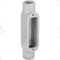 Conduit Outlet Body: Iron, 1/2 in Trade Size, C Body, 5 cu in Body Capacity, Threaded Hub (MPN C18). Key specifications — Finish: Powder Coated; Includes: Set Screw Hubs; For Use With: RMC; Brand: HUBBELL KILLARK; Hub Style: Threaded; Mfr. Series: Duraloy 8.