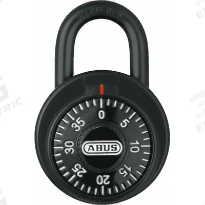 ABUS Combination Padlock: Dial Combo, Black, Steel, Std Shackle - Standard Shackle Combination Padlocks