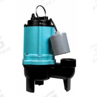LITTLE GIANT Sewage Ejector Pump: Cast Iron, Single Phase, 1/2 hp, 115V AC, 2 in Max. Dia. Solids (MPN 511433). Key specifications — Impeller Material: Nylon; Rated Voltage: 115V AC; Brand: LITTLE GIANT; Discharge Orientation: Vertical; Switch: Piggyback Tether Float.