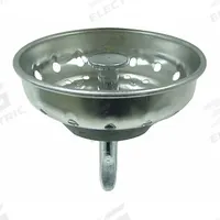 KISSLER Strainer: 3 in Overall Dia, 2 in Overall Ht, Stainless Steel, Chrome, Silver, Push and Twist (MPN 59-2020). Key specifications — Material: Stainless Steel; Color: Silver; Connection Type: Push and Twist; Brand: KISSLER; Application: Sink Drain.