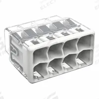 WAGO Push-In Wire Connector: 2773 Series, 8 Port, 20 AWG – 12 AWG Solid Wire Size Range, 32 A, 600 V (MPN 2773-408/K000-0002). Key specifications — Series: 2773; Manufacturer Part Number: 2773-408/K000-0002; Brand: WAGO.