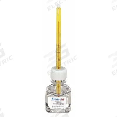 THERMCO Bottle Thermometer: -30°C to 0°C, +/-1°C, 30 mL Bottle Volume - Analog Bottle Thermometers for Freezers & Ultra-Low Freezers