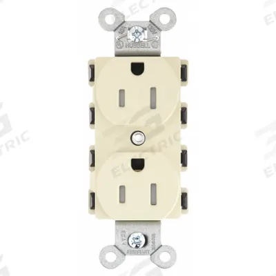 HUBBELL Receptacle: Duplex, 5-15, Ivory, 125V AC, 15 A, 2 Pole / 3 Wire (MPN SNAP5262ITRA) - General Purpose Receptacles