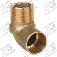 NIBCO Sweat Fitting Elbow: 1/2 in CTS x 1/2 in Pipe, Cup x MNPT, Bronze (MPN 7074LF-12)