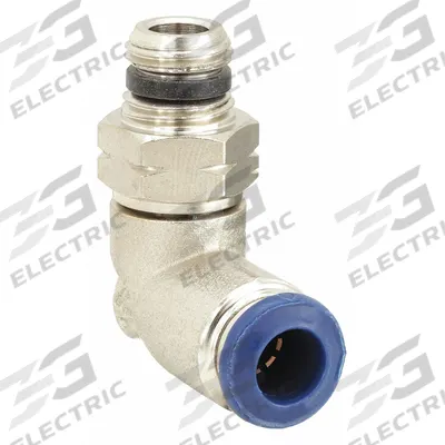 AIGNEP USA Push-Fit Elbow Fitting: 1/8 in OD x 1/8 in Pipe Size, Push-to-Connect x MNPT - Nickel-Plated Brass Tube Fittings