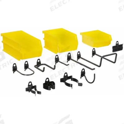 APPROVED VENDOR Pegboard Hook Assortment Kit: 1/4 in Peg Hole, For 1 in Pegboard Hole Spacing - Hook, Toolholder & Bin Assortments for Round-Hole Pegboard