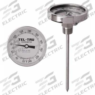 TEL-TRU Dial Thermometer: 50°F to 500°F /10°C to 250°C, +/- 1% Accuracy - General Purpose Dial Pocket Thermometers