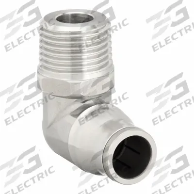 LEGRIS Push-Fit Elbow Fitting: 8 mm OD Size, BSPT x Push-to-Connect, Stainless Steel - Stainless Steel Tube Fittings