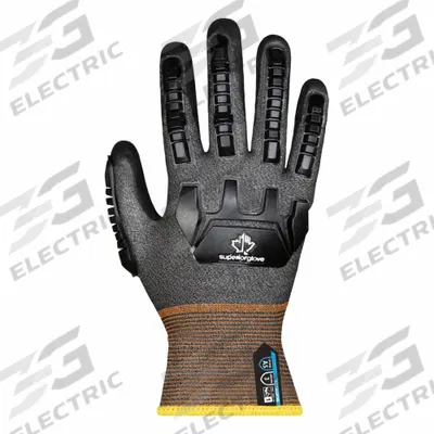 SUPERIOR GLOVE Knit Gloves: ( 11 ), ANSI Cut Level A5, ANSI Impact Level 1, Fingertips - Medium-Duty Cut-Resistant Gloves with Foam Nitrile Coating & Impact Protection