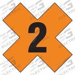 LABELMASTER Fire Division Symbol Placard: 2, 24 in, 24 in Label Wd, Magnetic Vinyl, Placard (MPN HMPG144MG). Key specifications — Brand: LABELMASTER; Message: 2.