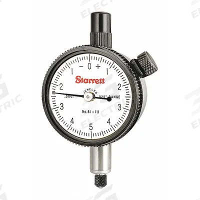 STARRETT Indicator Dial: 0 in to 0.025 in, Inch, Plunger, 0.0001 in Accuracy - Balanced Reading Back Lug Dial Indicators