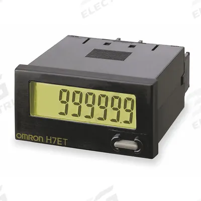 OMRON Hour Meter: Front Panel Mounting, Digital, 1 7/8 in x 1 7/8 in, 0 V AC/DC – 30 V DC - Hour Meters