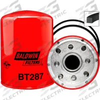 BALDWIN FILTERS Oil Filter: Hydraulic Fluid, 1 1/2"-16 Thread Size, Spin-On, 5 1/16 in Outside Dia (MPN BT287). Key specifications — Media Material: Cellulose; Brand: BALDWIN FILTERS; Compatible Fluid Type: Hydraulic Fluid; Compatible Vehicle Make: Hydra-Mac; Includes: G369-B (Blue Striped), G372 (Yellow Striped) Furnished Gasket; Thread Size: 1-1/2"-16.