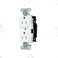 HUBBELL Receptacle: Duplex, 5-15, White, 125V AC, 15 A, 2 Pole / 3 Wire (MPN 5252STW)